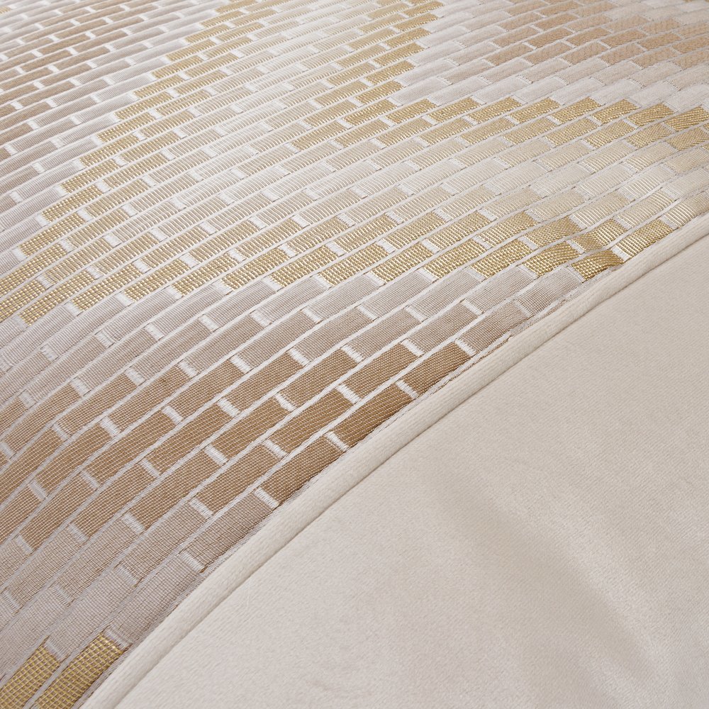 GLAMtastic Infinity 21" Pieced Pillow, Set of 2 - Cream/Gold