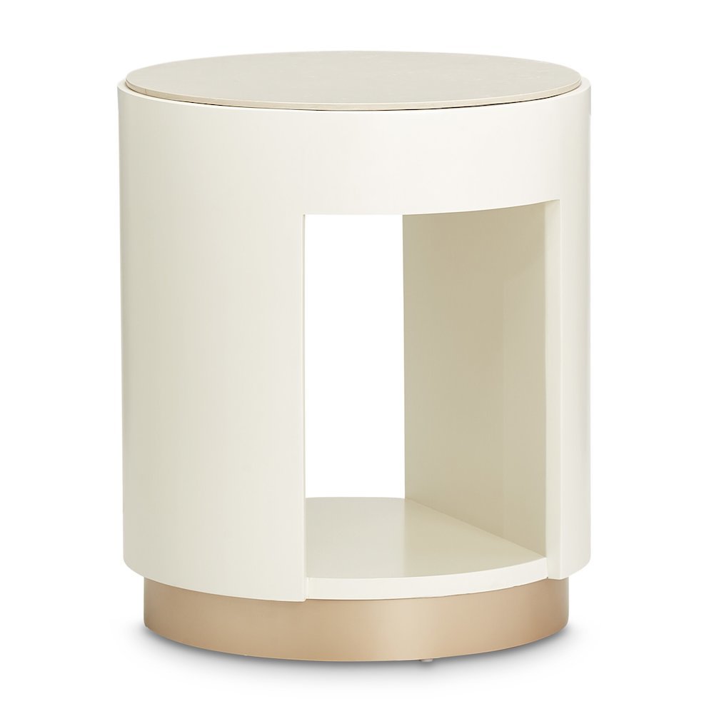 La Rachelle Round End Table - Champagne