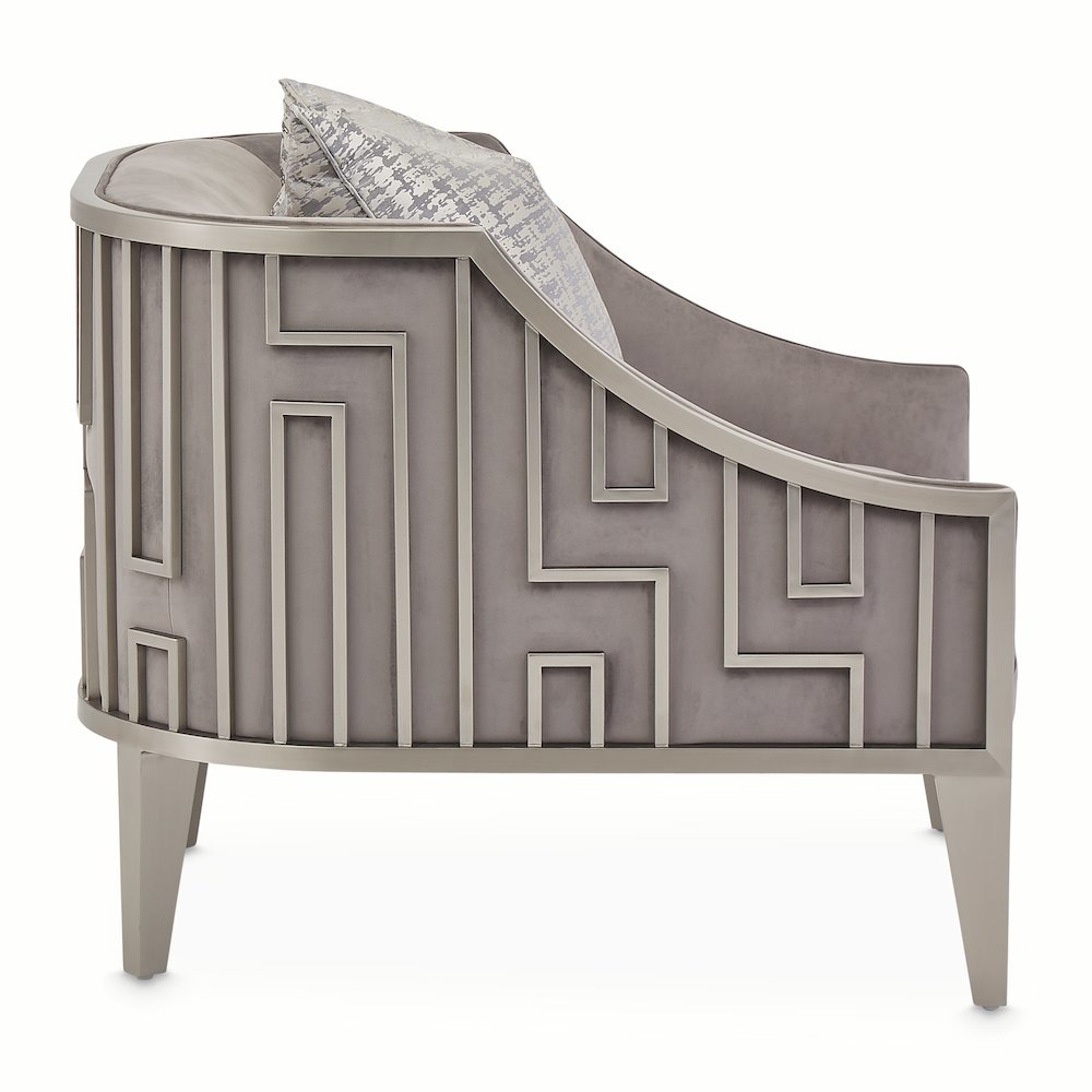 Roxbury Park Velvet Accent Chair - Gray Pearl/Stainless Steel