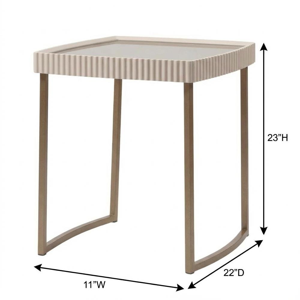 Lisbon Side Table - Silken Cream/Bronze
