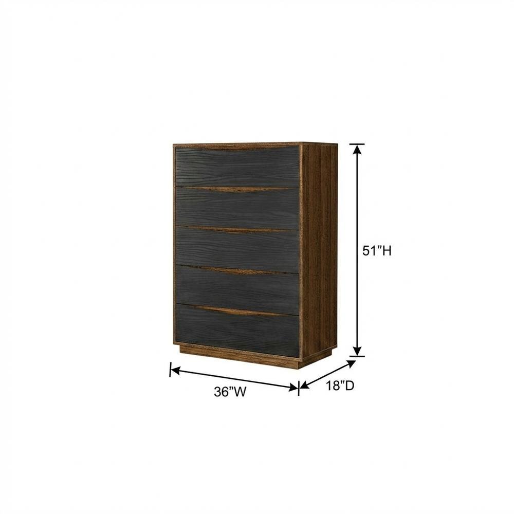 Kayner 5-Drawer Chest - Charcoal