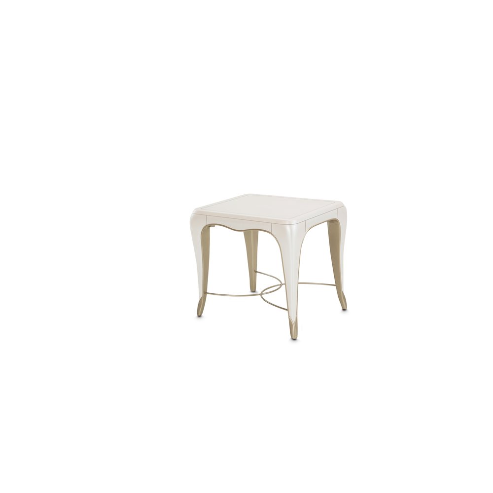 London Place Rectangular End Table - Creamy Pearl