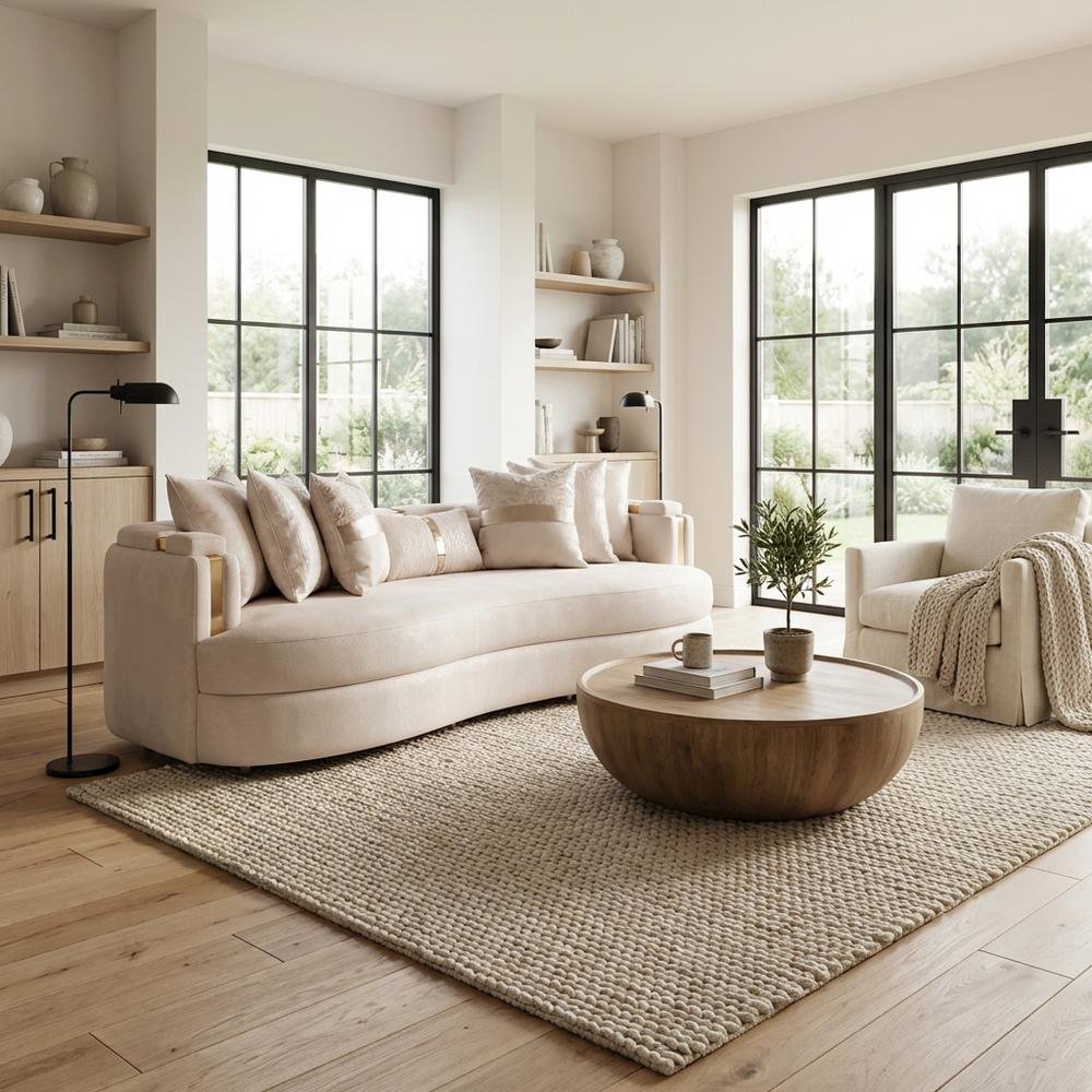 Carmela Mansion Sofa - Almond/Gold