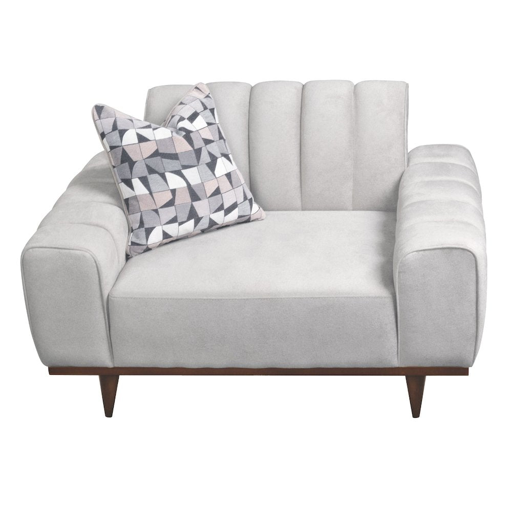 Balboa Chenille Chair and a Half - Shell Gray/Warm Walnut