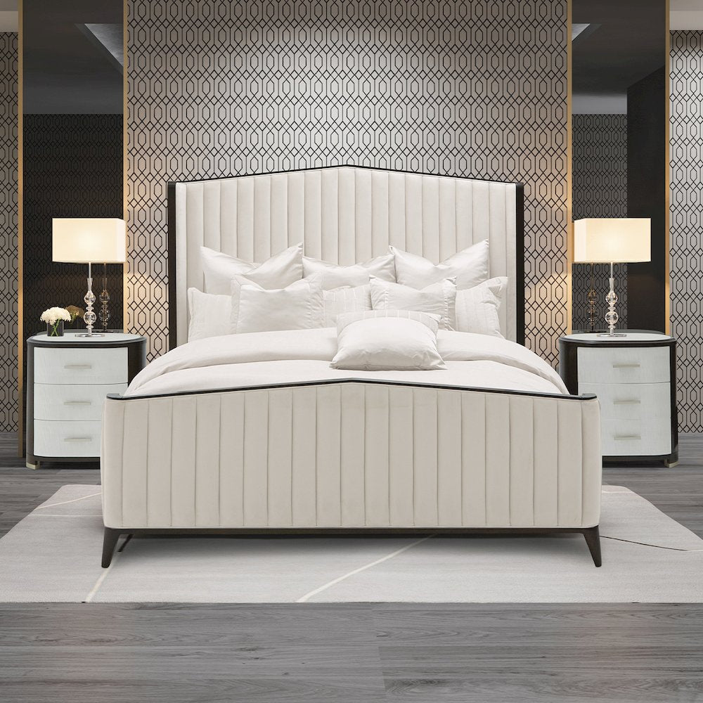 Paris Chic Cal. King Channel Tufted Panel Bed - Espresso