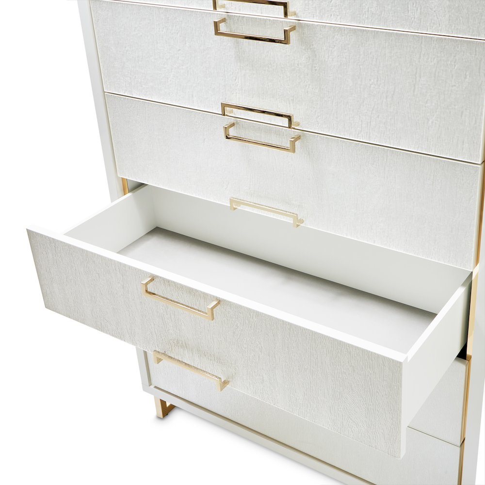 Palm Gate 6-Drawer Chest - Cloud White