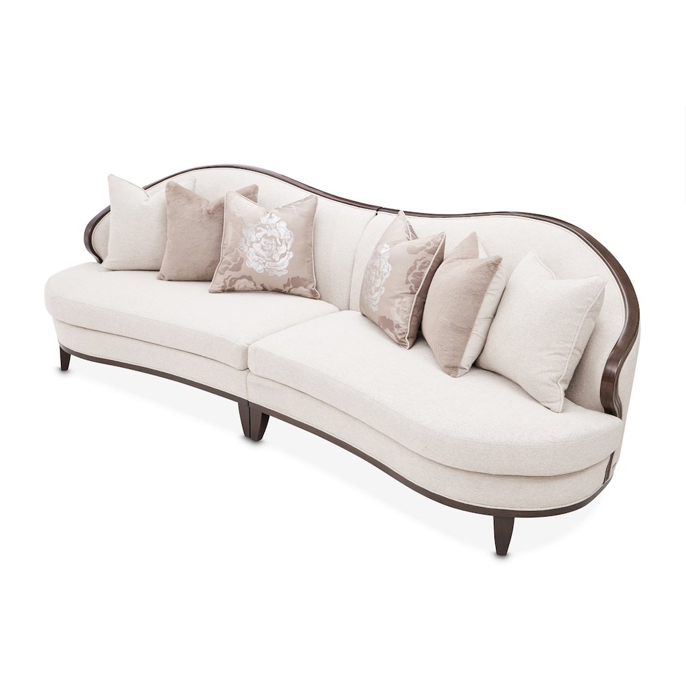 Camellia Field 2-Piece Chenille Sofa - Linen/Warm Pecan