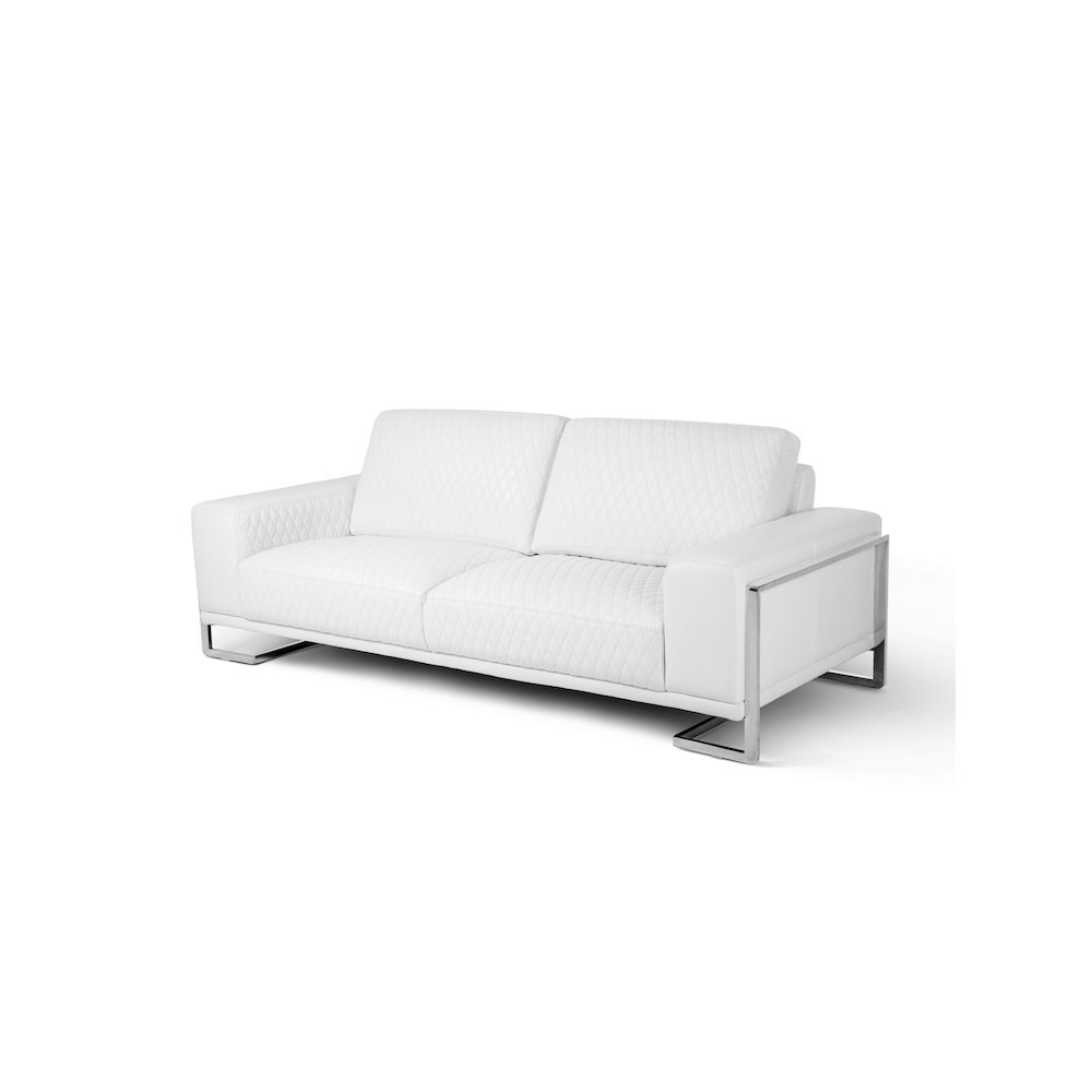 Mia Bella Gianna Sofa - White/Stainless Steel