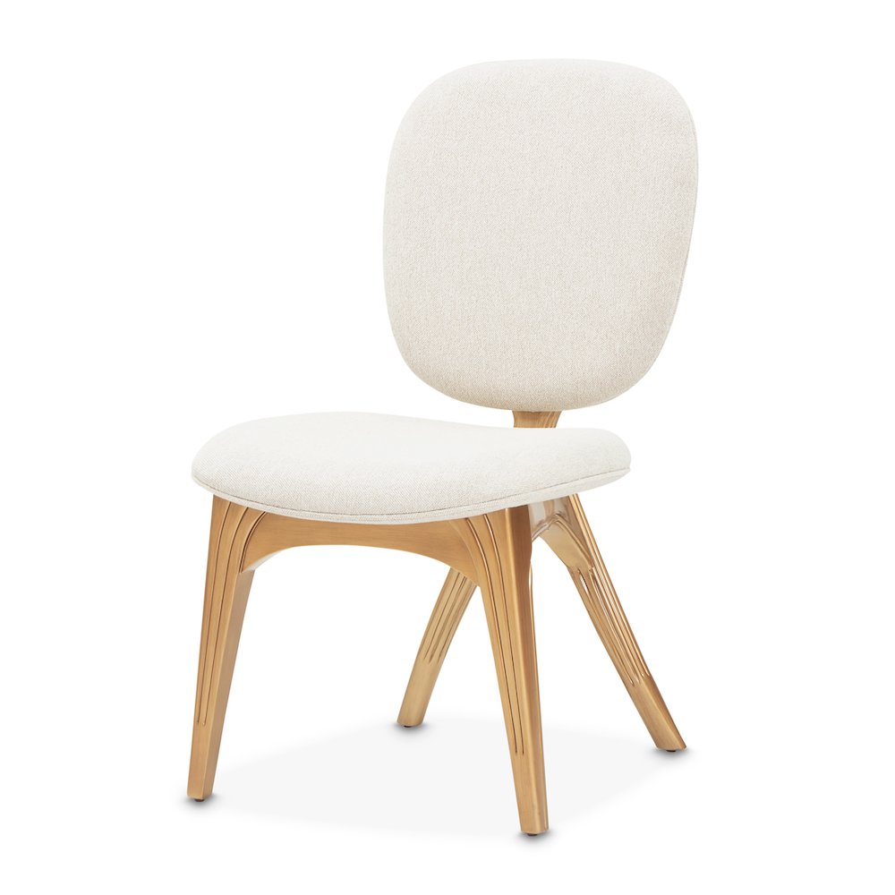 Camellia Field Vanity Chair - Linen/Antique Gold