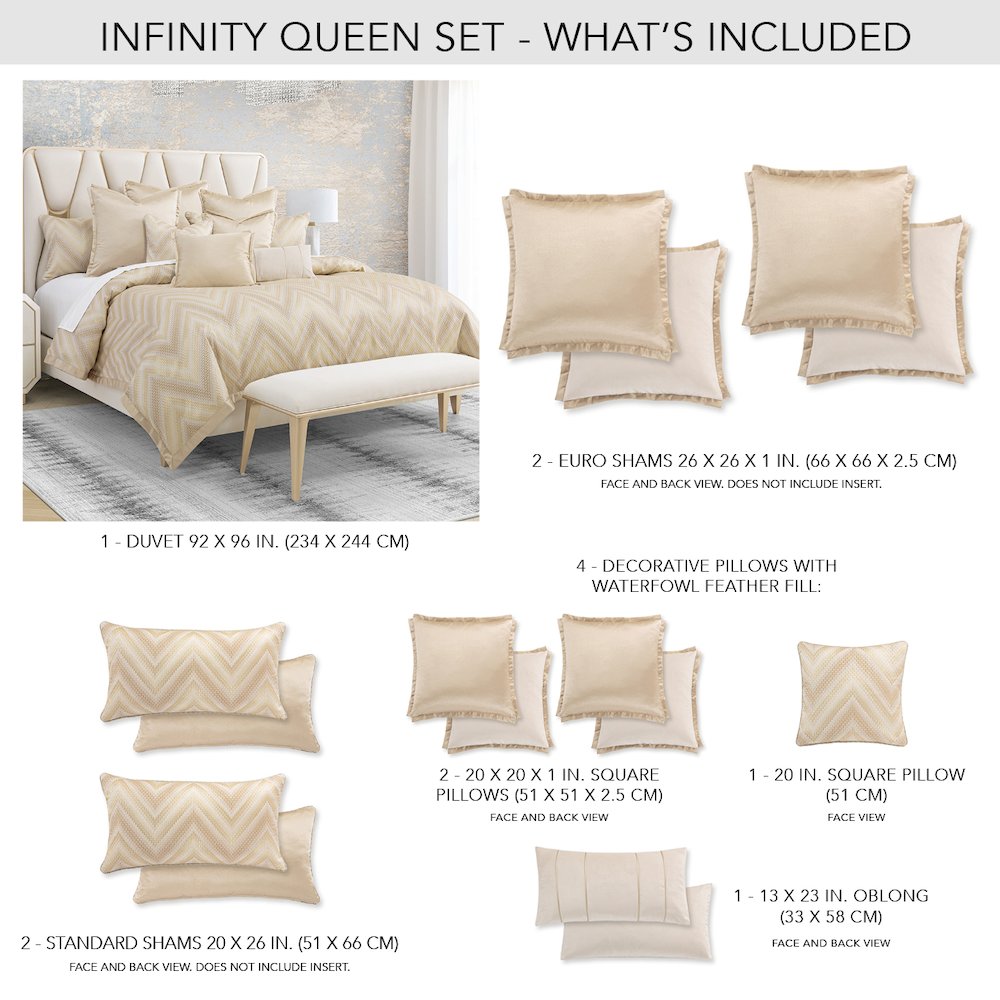 Infinity 10-Piece King Duvet Set - Gold