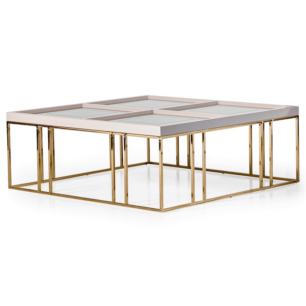 Carmela Cocktail Table - Shimmer Ivory