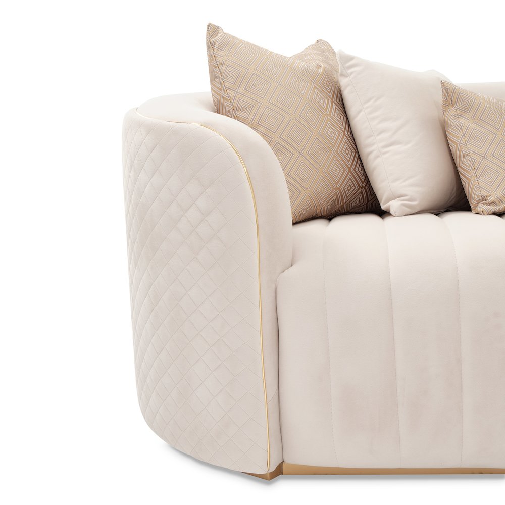 Ariana Loveseat - Beige/Gold