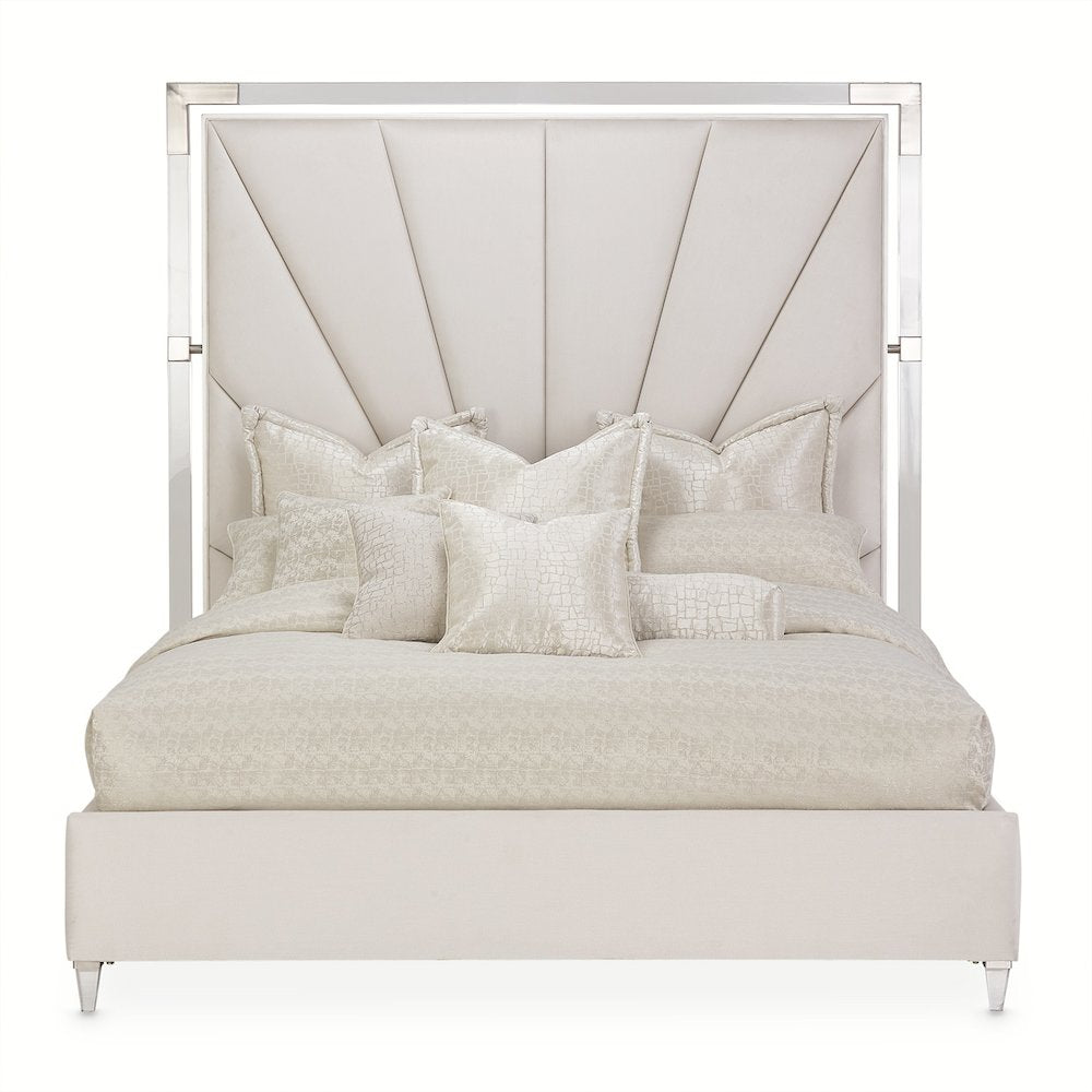 Penthouse Eastern King Tall Panel Bed - Ash Gray