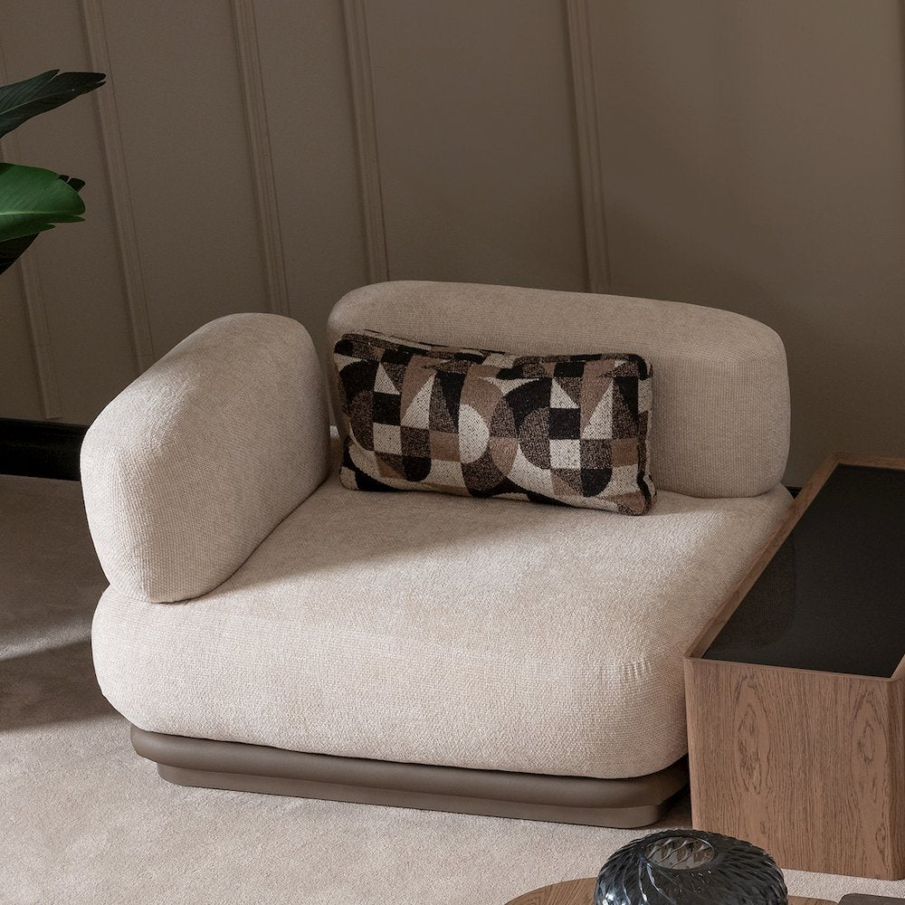Bristol Point LAF Chair - Fawn/Saddle Brown