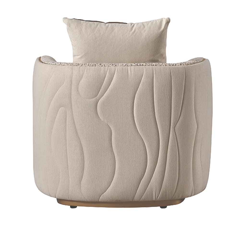Gineverra Accent Chair - Biscotti/Ivory Gold