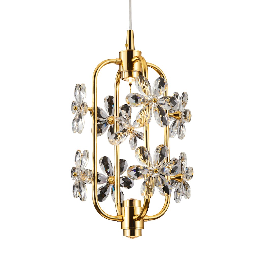 Daisy 20" Crystal LED Chandelier - Gold