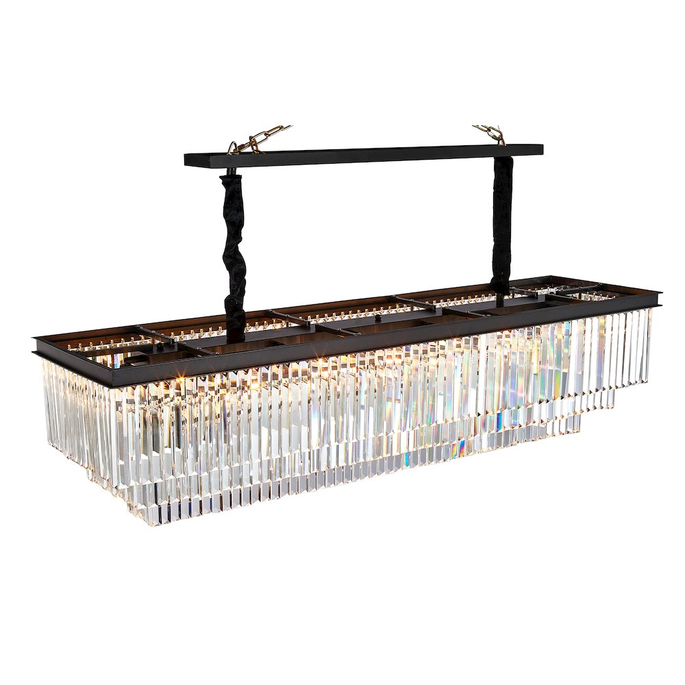 Allure 20-Light Rectangular Crystal Chandelier - Matte Black