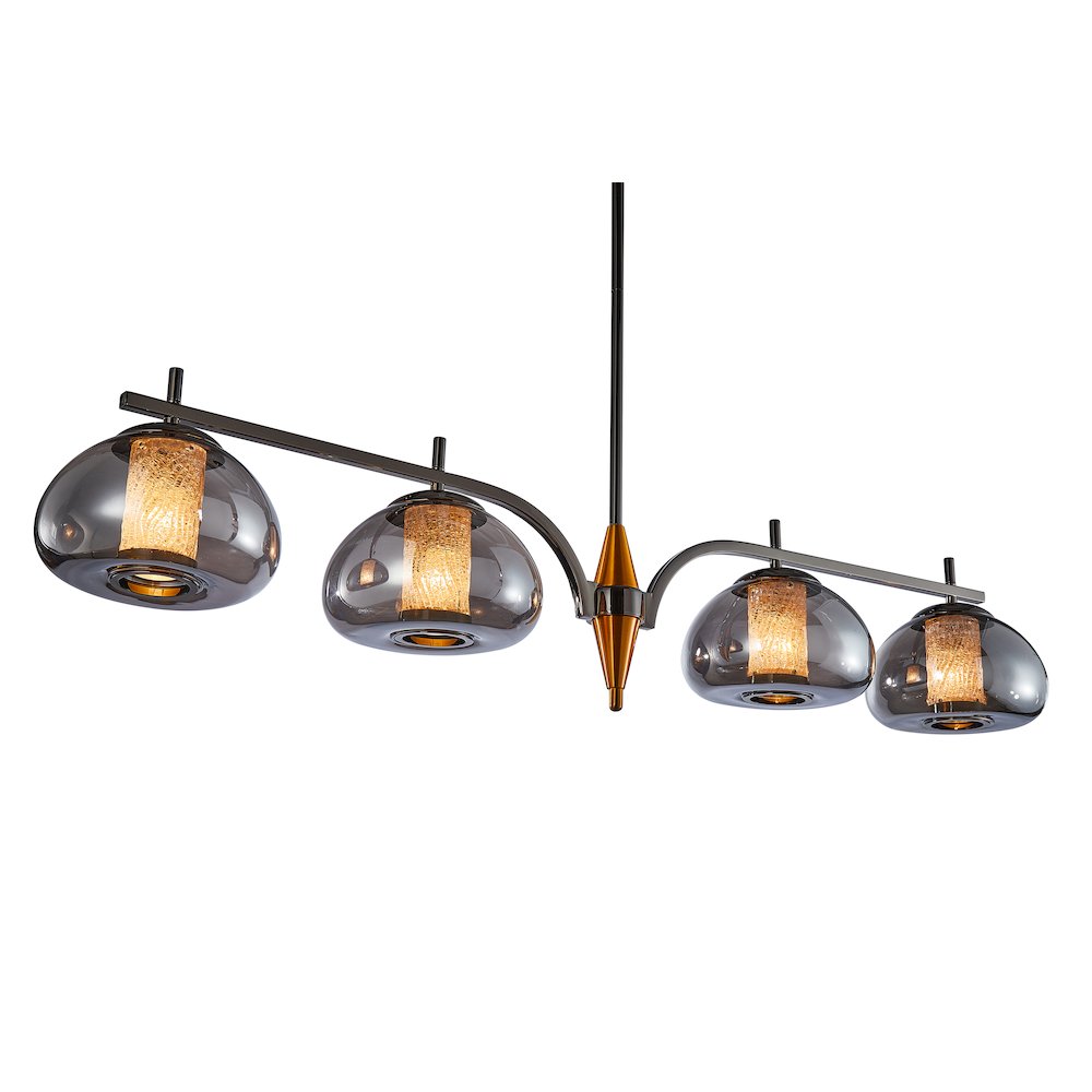 Ember 4-Light LED Chandelier - Smoke/Black Pearl