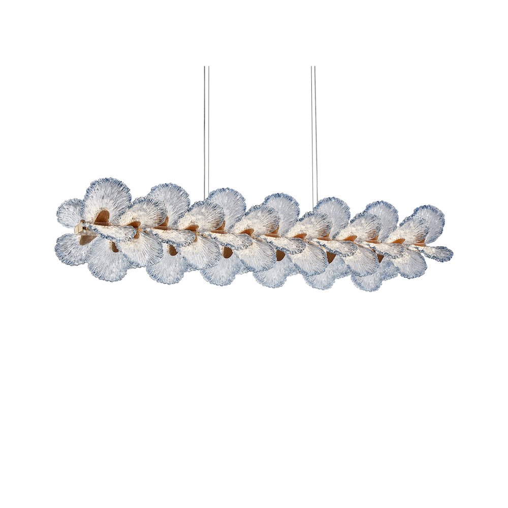 Brisa 50" Rectangular LED Chandelier - Ocean Blue/Bronze