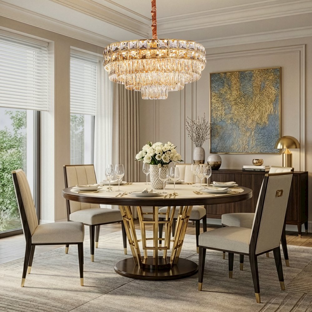 Soleil 13-Light Crystal Chandelier - Gold