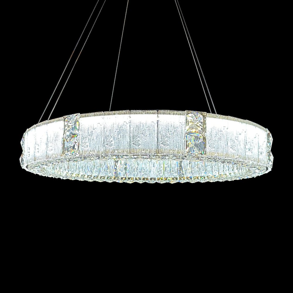 Mina 31" Round Crystal LED Chandelier