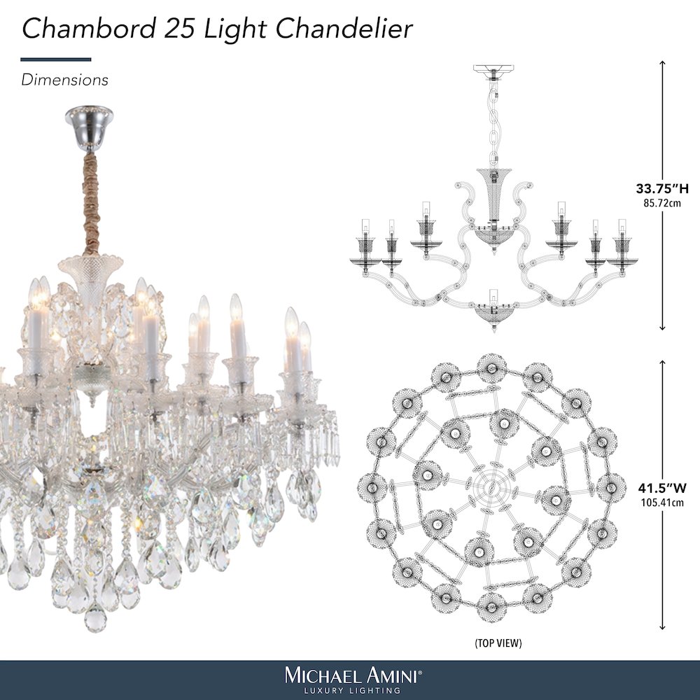 Chambord 25-Light Traditional Crystal Chandelier