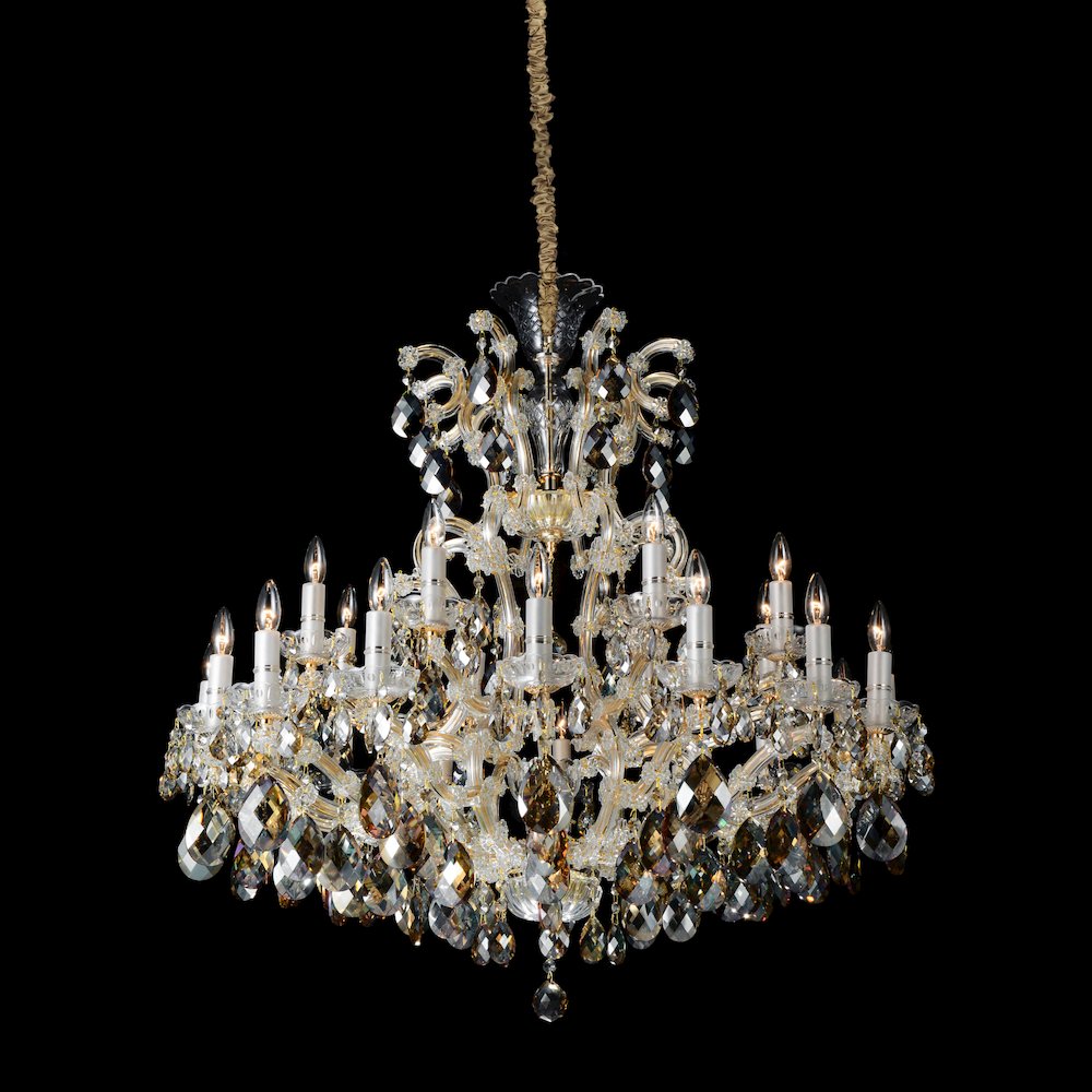 La Scala 25-Light Traditional Crystal Chandelier - Cognac