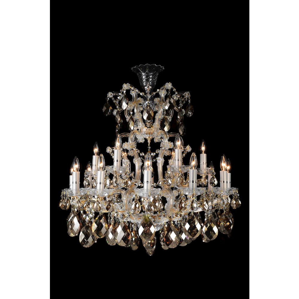 La Scala 19-Light Traditional Crystal Chandelier - Cognac