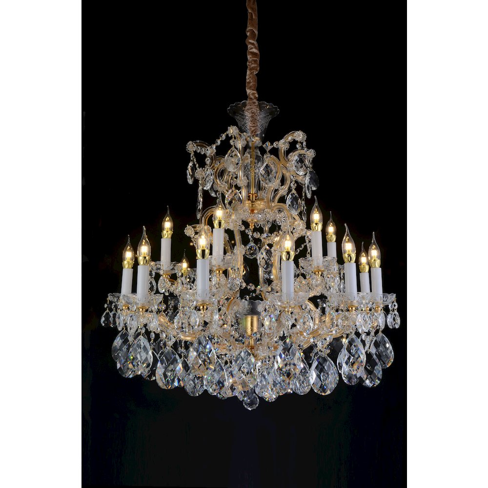 La Scala 19-Light Traditional Crystal Chandelier - Gold