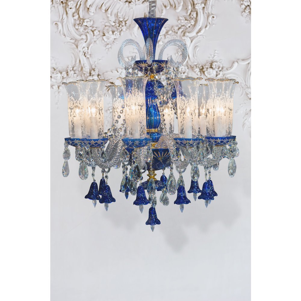 Winter Palace 10-Light Traditional Crystal Chandelier - Royal Blue