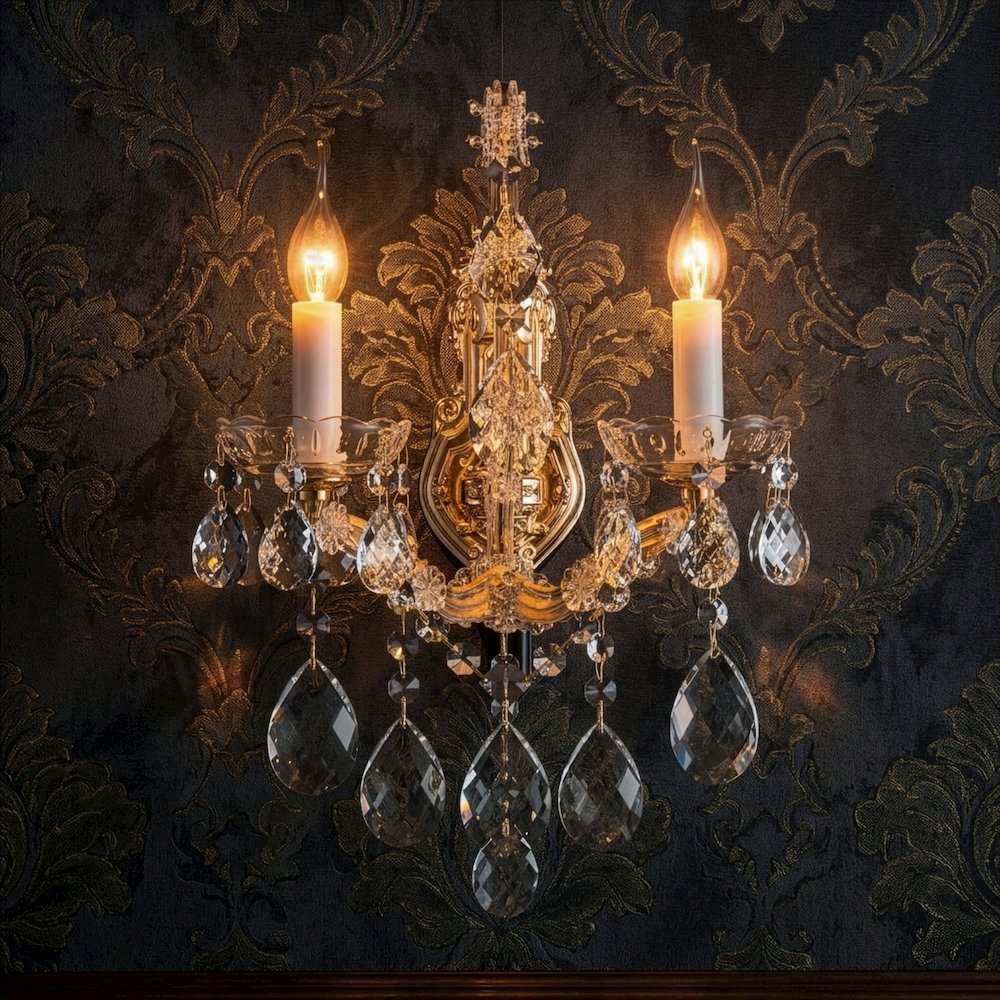 La Scala Traditional Crystal Wall Sconce - Gold