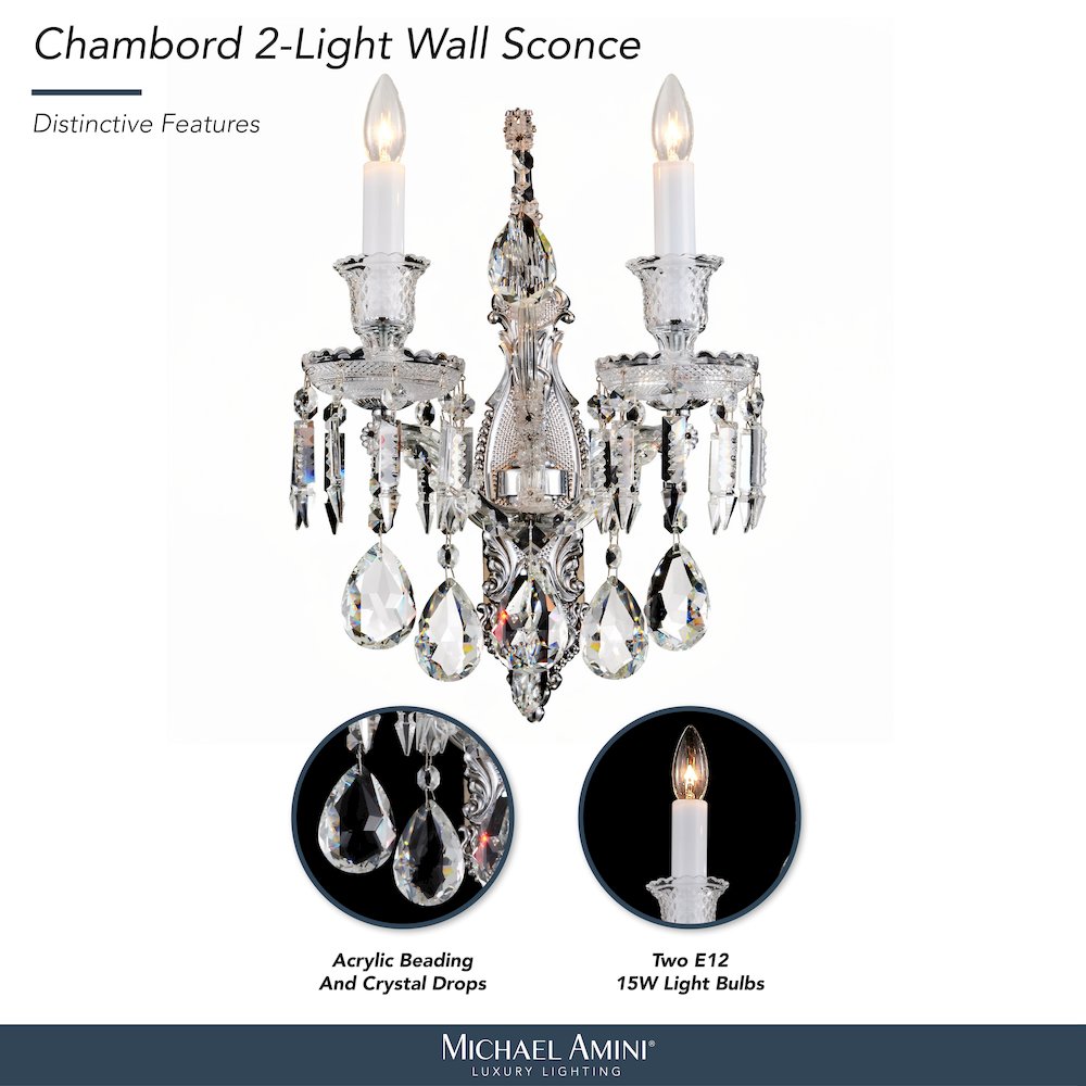 Chambord Crystal Wall Sconce - Clear
