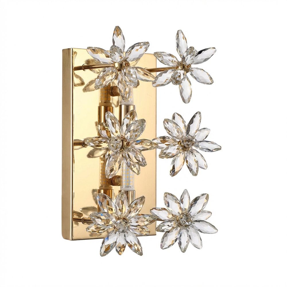 Daisy Crystal Wall Sconce - Gold