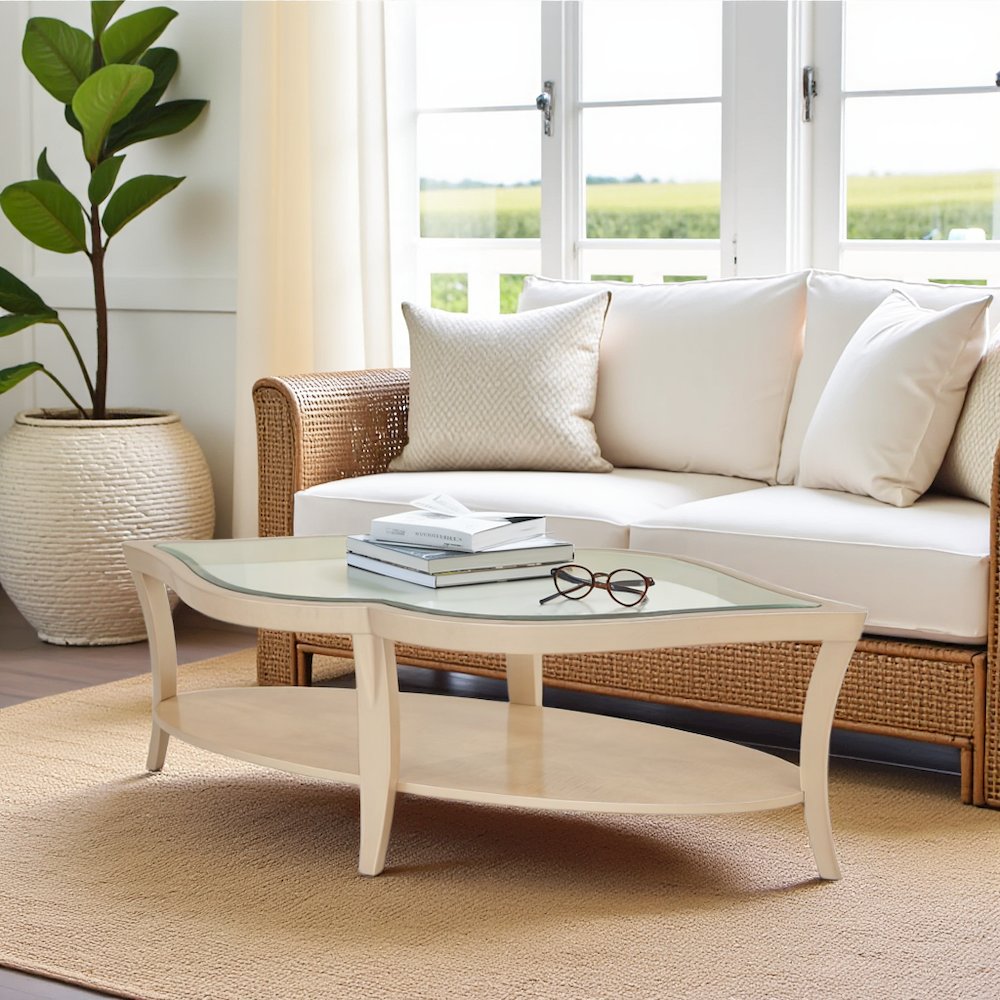 Elegant Wood and Glass Table - Unique Glass Top Coffee Table Design