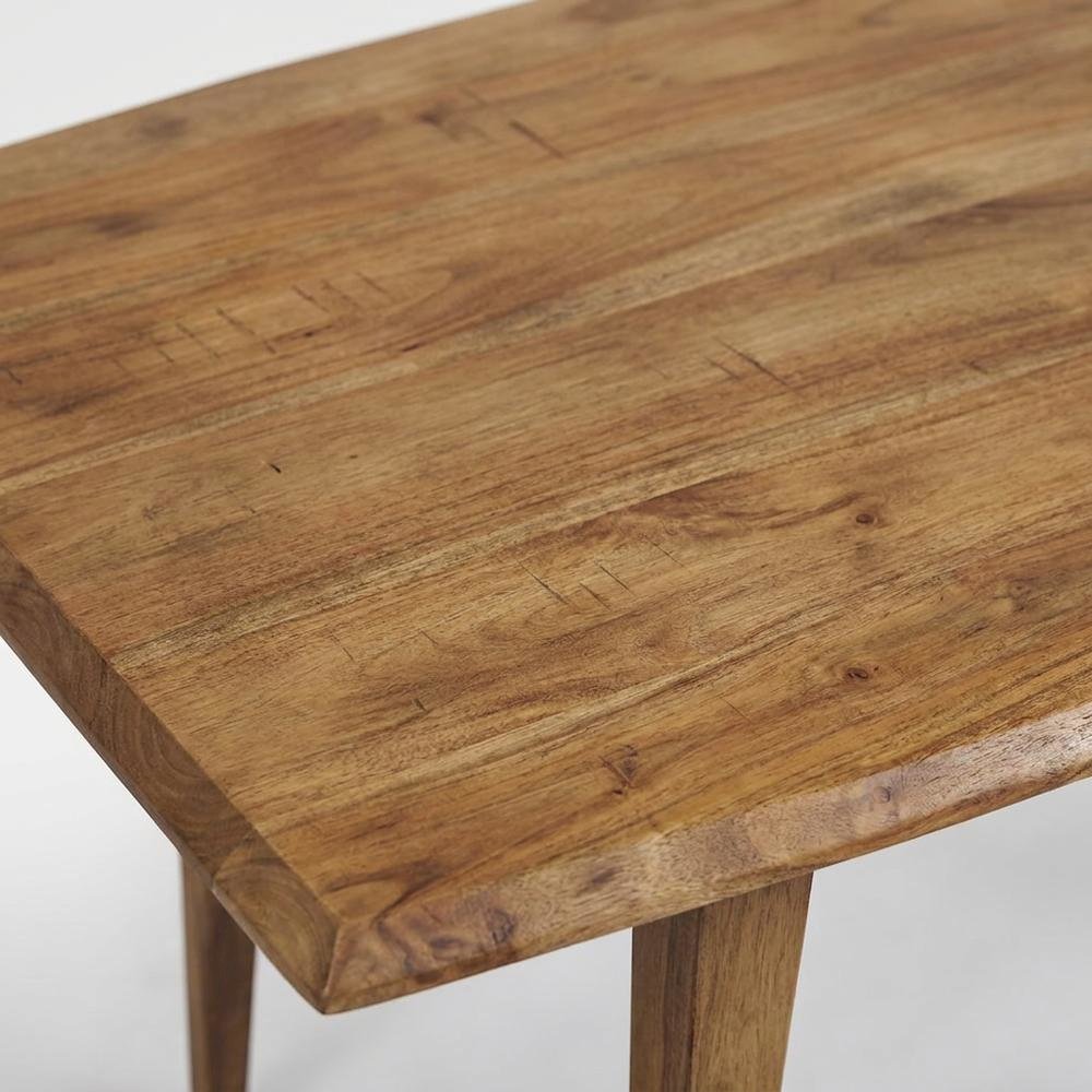 Solid Sheesham Wood Dining Table with Handcrafted Rustic Farmhouse Base