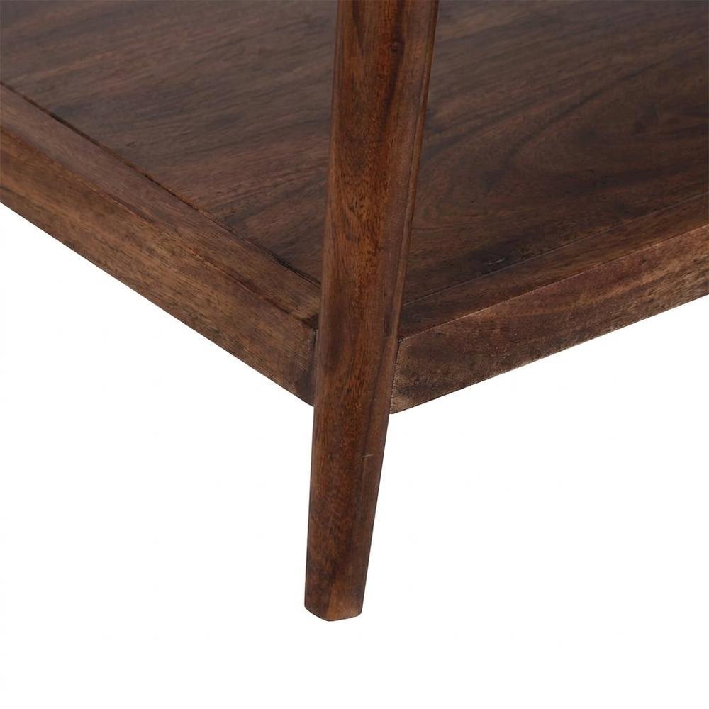 Solid Acacia Wood Coffee Table with Mid-Century Modern Style for Living Room