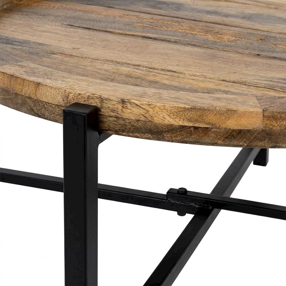 Solid Wood Industrial Loft Farmhouse Coffee Table for Living Room