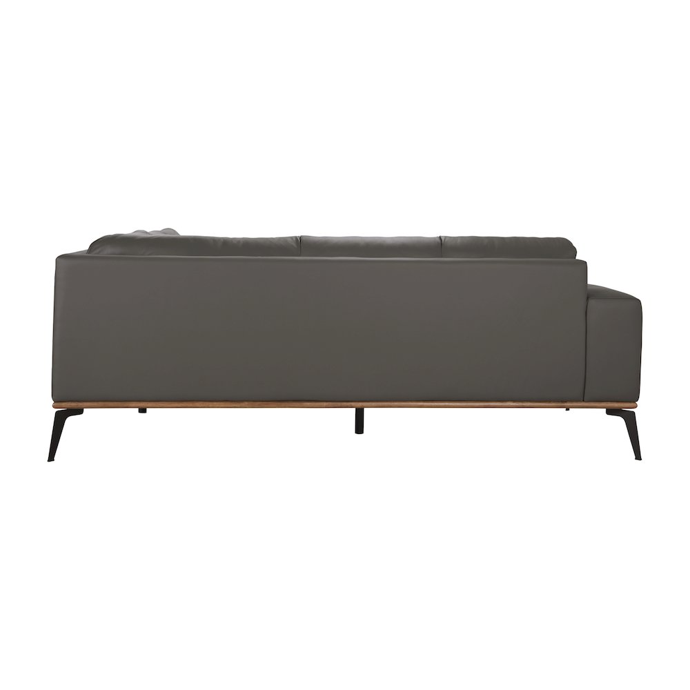 Porter Designs Pietro Top Grain Leather Sectional, Gray