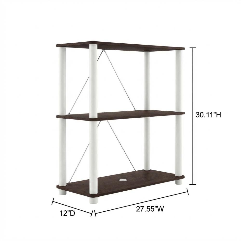 Wooden 3-Tier Bookcase with Open Shelves for Home Storage