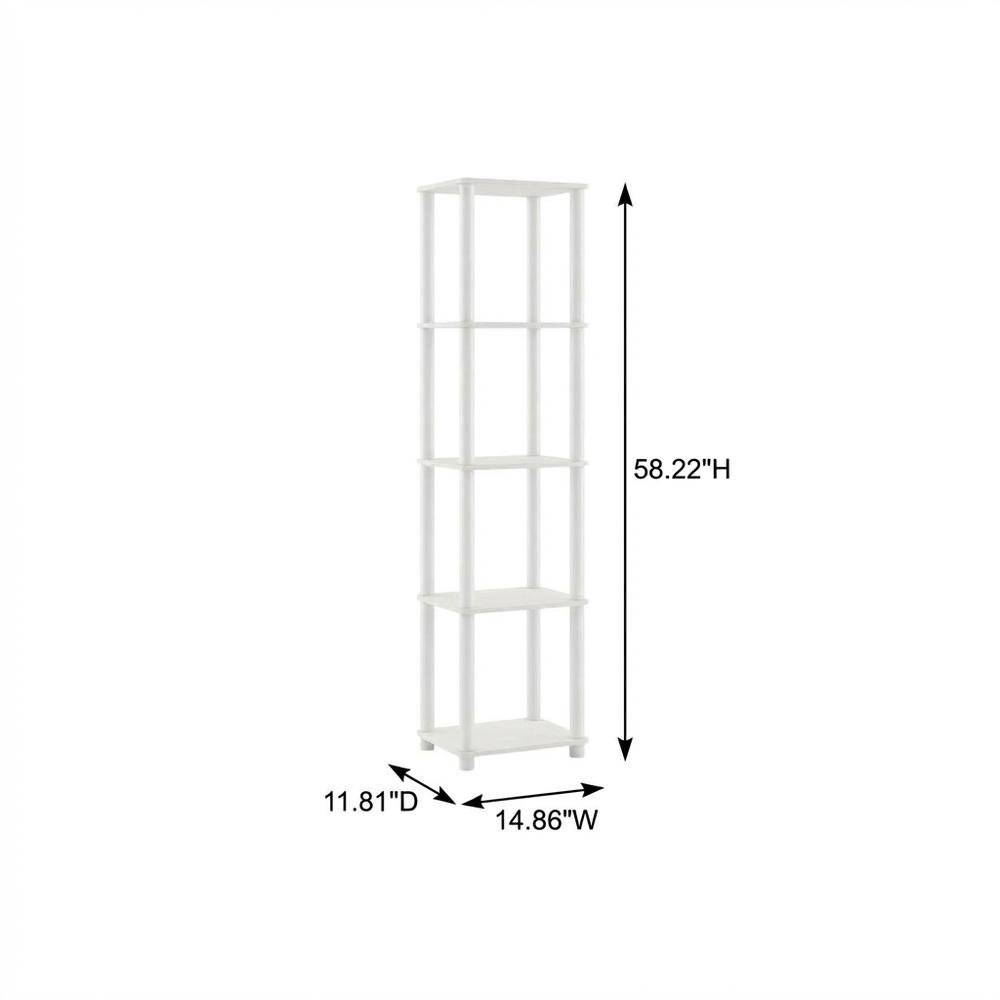Wood 5-Tier Open Bookcase with Multiple Shelves and Sturdy Construction