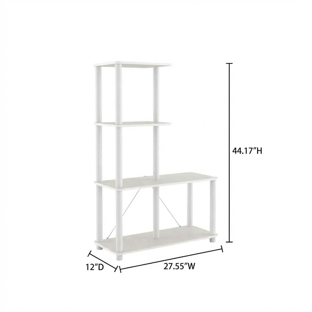 Wood 4-Cube Shelves Open Bookcase with versatile storage and modern design