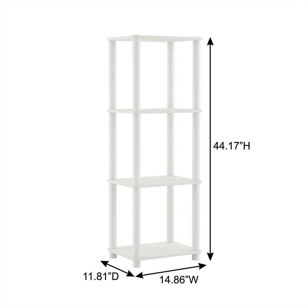 Wood 4-Tier Open Bookcase with Stylish Design for Living Room or Office