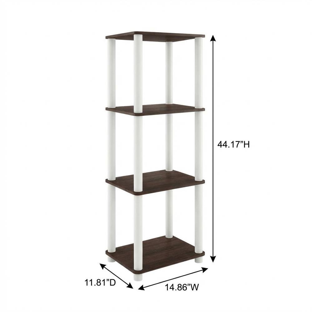 Wooden 4-Tier Open Bookcase with Spacious Shelves for Living Room or Office