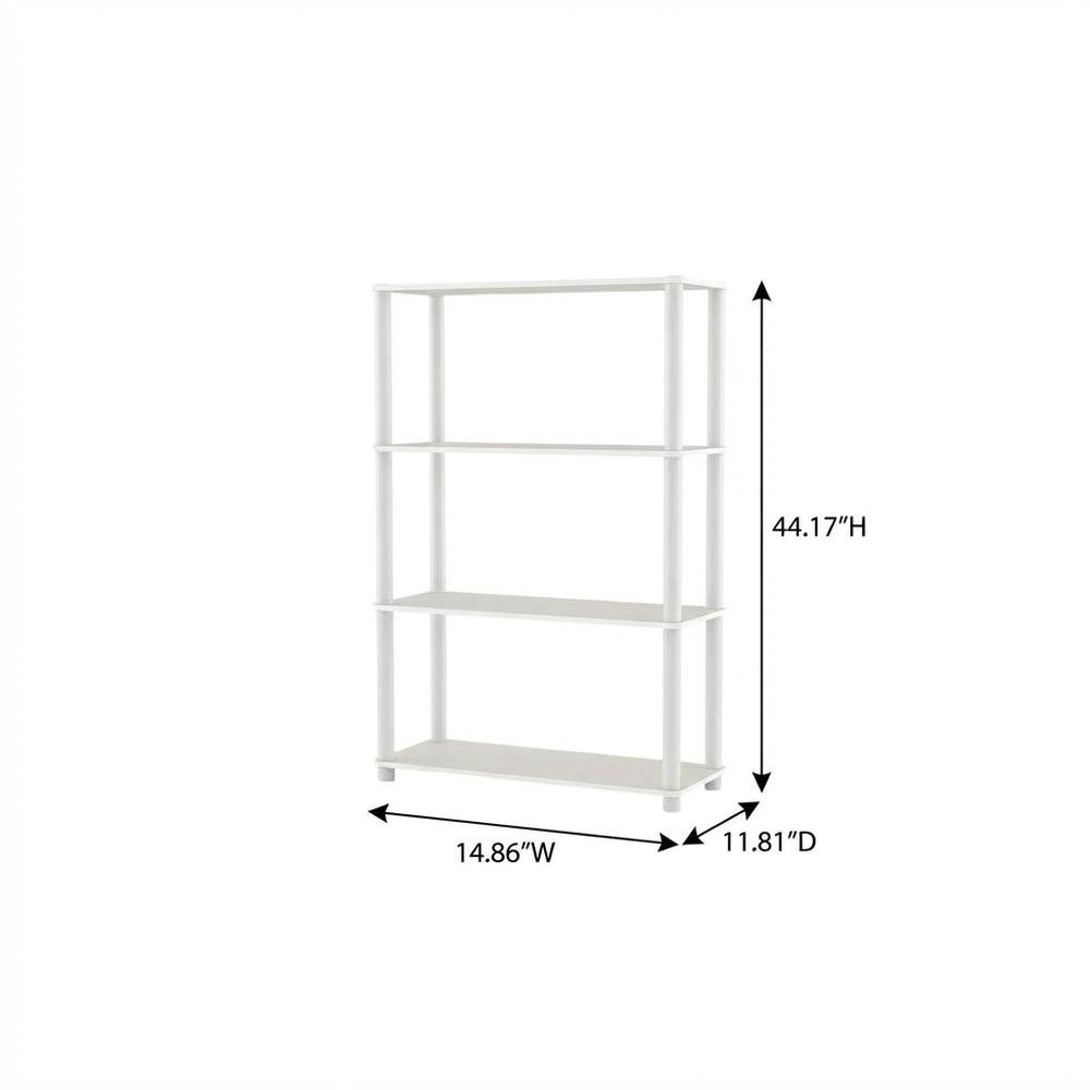 Wood 4-Tier Open Bookcase with Spacious Shelving for Living Room Storage