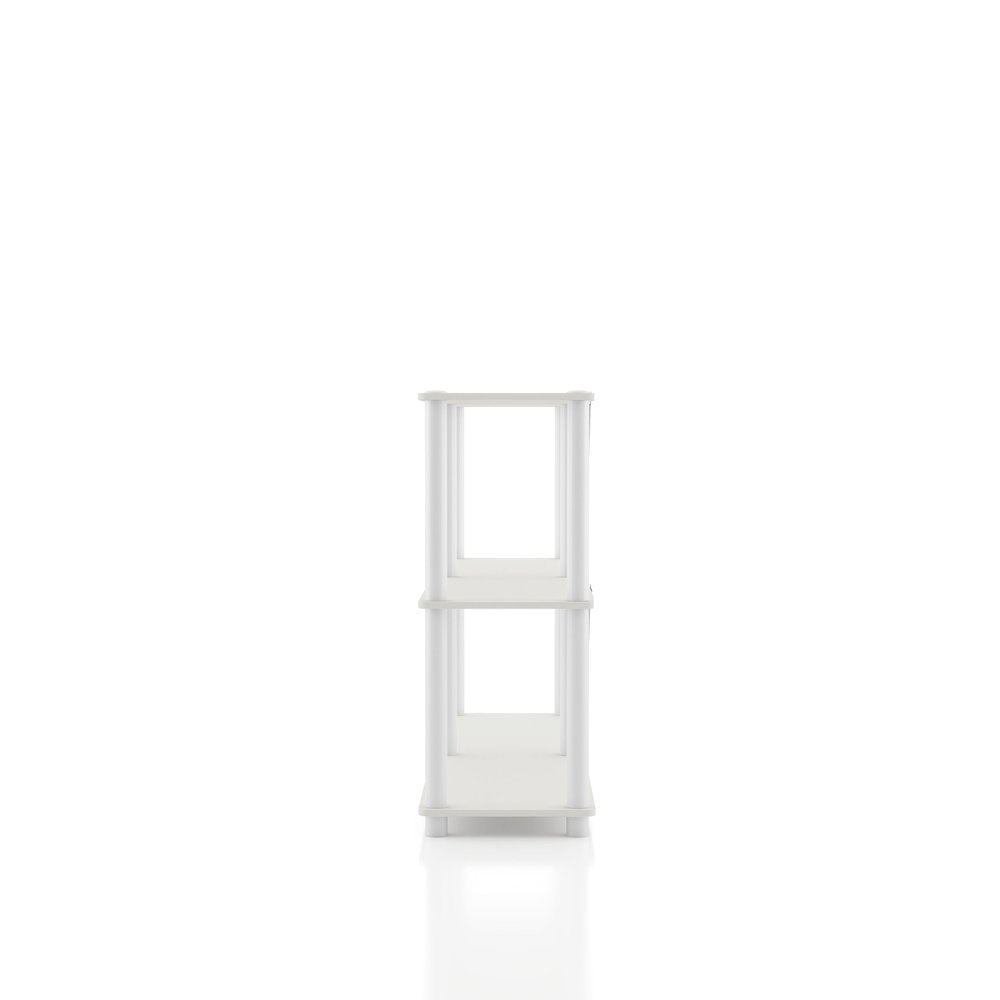 White Standing Shelf – 3 Tier Display Shelf with Horizontal Bookshelf Design