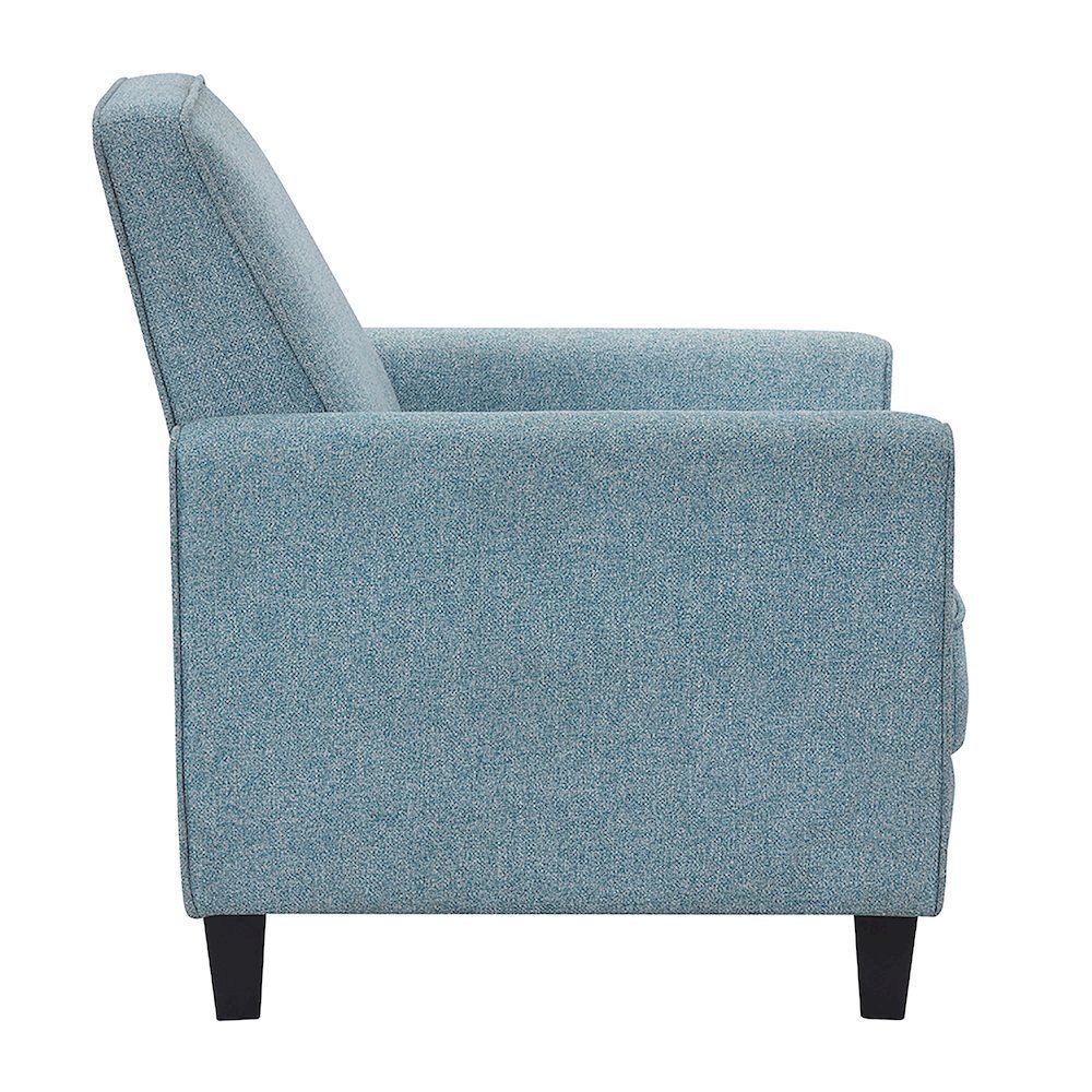 Blue Recliner Chair - Upholstered Sofa Chair with Push Back for Living Room