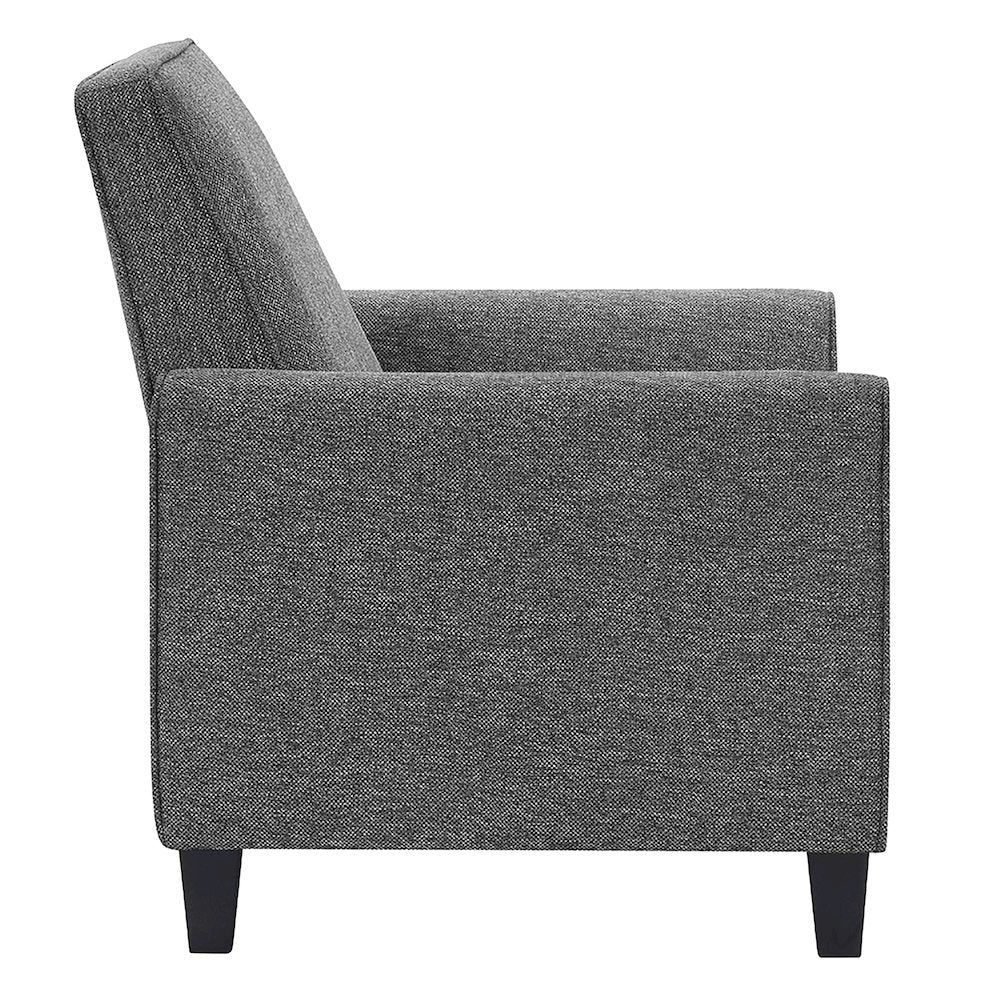 Gray Recliner Chair - Upholstered Sofa Chair with Push Back for Living Room