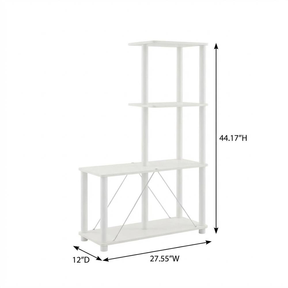 Wood 4-Cube Shelves Open Bookcase with Storage Compartments