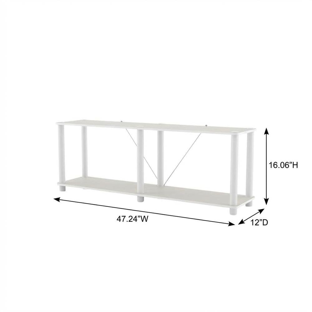 Wood 2-Tier Open Shelves Bookcase with Spacious Storage