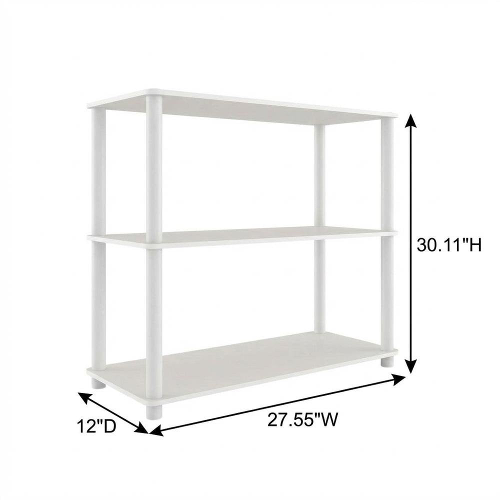 Wooden 3-Tier Open Bookcase with Spacious Shelves for Versatile Storage